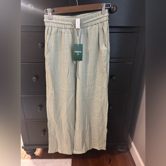 NWT HALARA High Waisted Wide Leg Casual Linen-Feel Pants - XS Petite - Picture 9 of 9